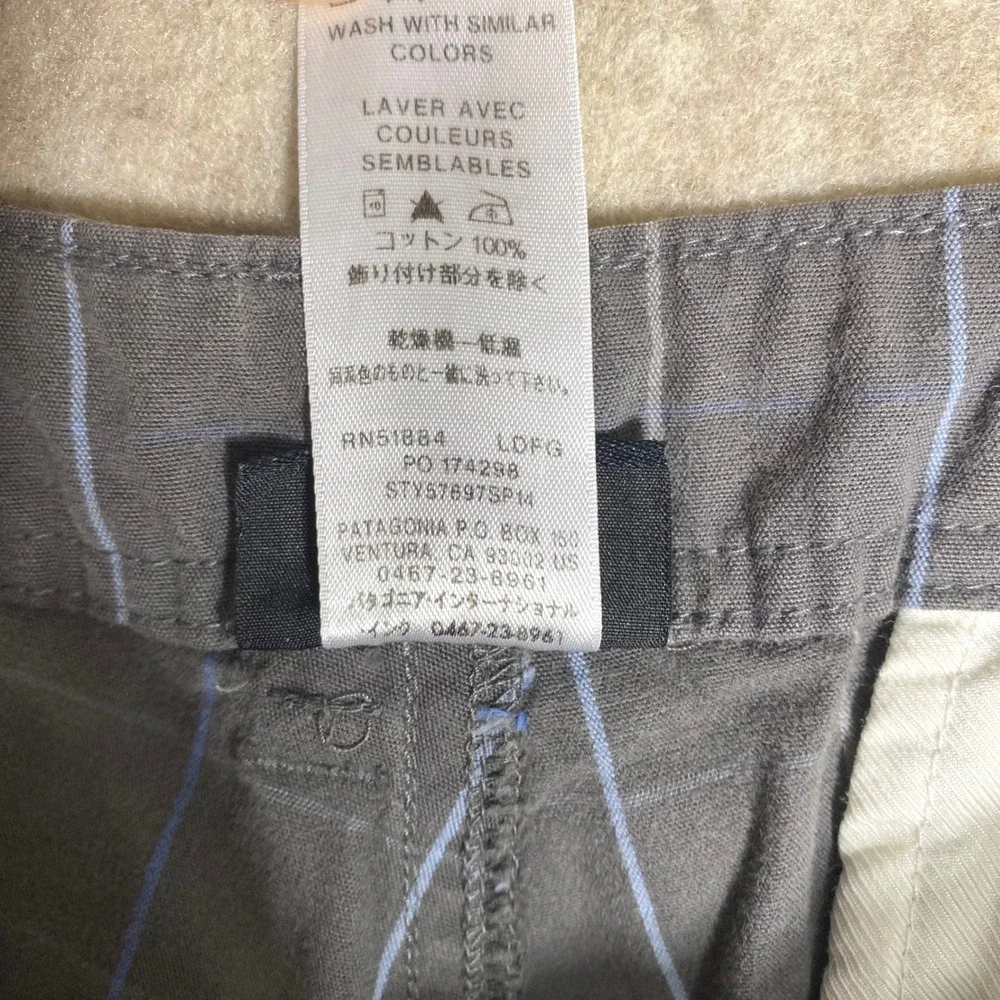 Patagonia Mens All-Wear Cargo Shorts Grey Plaid Organic Cotton 36 Gorpcore Hike